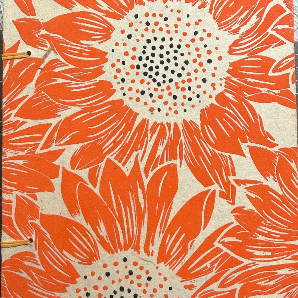 Sunflower Detail Hand Sewn Notebook Made in Alaska - Picture 3 of 5